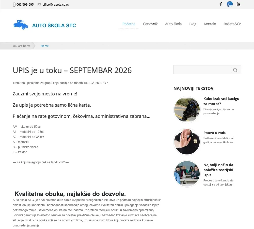 Stari sajt autoškole